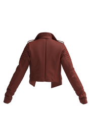 Custom Brown Leather Perfecto Jacket for Women