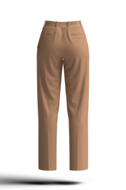 High-Waisted Straight Fit Women's Pants - Camel