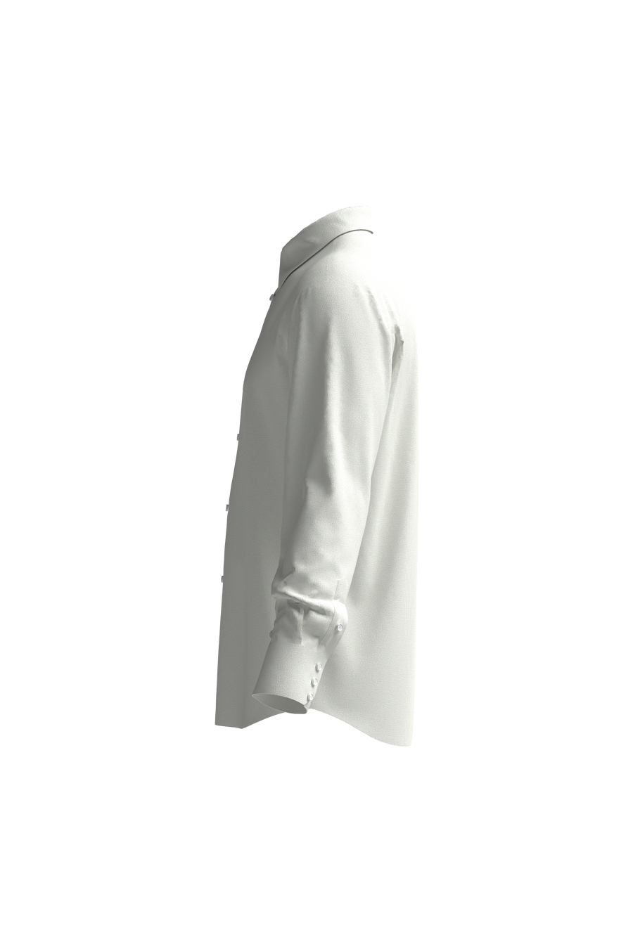 White Men's Shirt with Roman Collar and Napoleonic Cuffs
