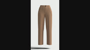 High-Waisted Straight Fit Women's Pants - Camel